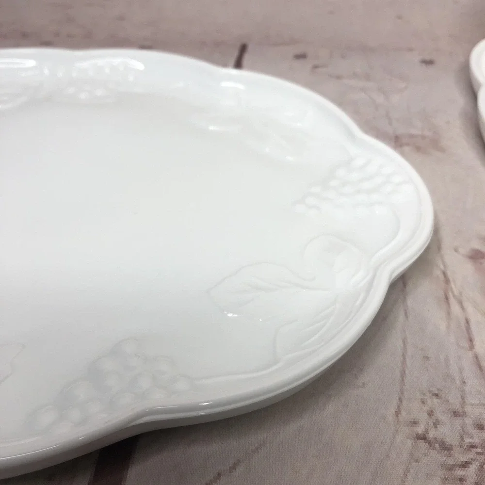 Indiana Colony Teacup Plate Luncheon Tray Milk Glass Harvest Grape Snack Set MCM